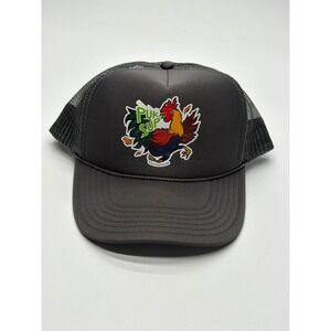 OTTO PUK SUP Rooster Graphic Trucker Hat Charcoal Grey Snapback 39-165 Mens OSFM